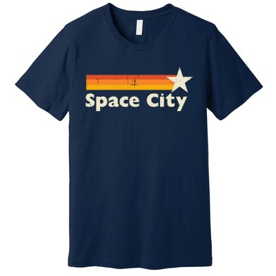 Retro Distressed Houston Baseball Space City Premium T-Shirt