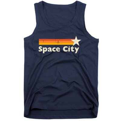 Retro Distressed Houston Baseball Space City Tank Top