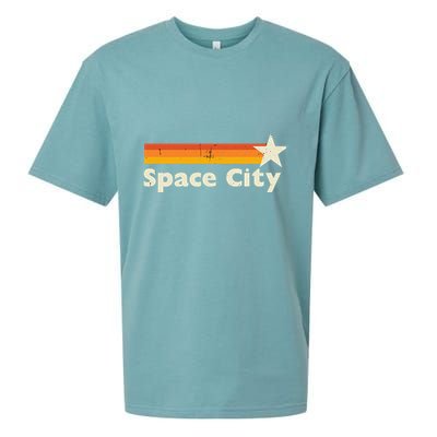 Retro Distressed Houston Baseball Space City Sueded Cloud Jersey T-Shirt