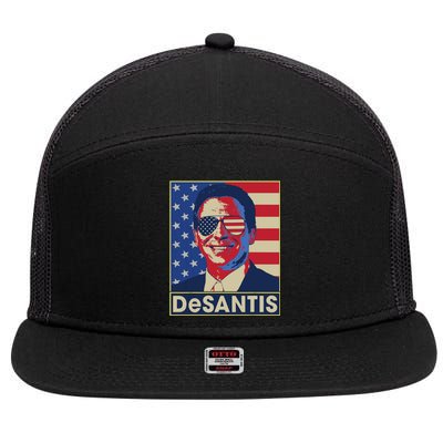 Ron DeSantis Hope Poster Vote For Republican President 2024 7 Panel Mesh Trucker Snapback Hat