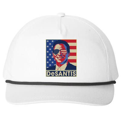 Ron DeSantis Hope Poster Vote For Republican President 2024 Snapback Five-Panel Rope Hat