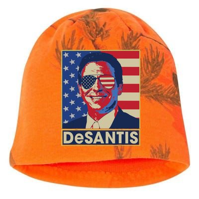 Ron DeSantis Hope Poster Vote For Republican President 2024 Kati - Camo Knit Beanie