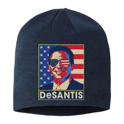 Ron DeSantis Hope Poster Vote For Republican President 2024 Sustainable Beanie