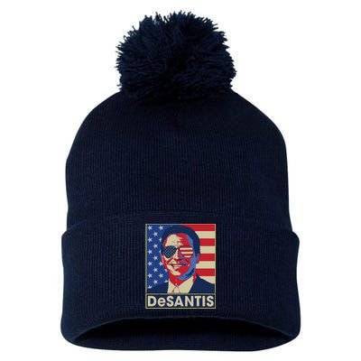 Ron DeSantis Hope Poster Vote For Republican President 2024 Pom Pom 12in Knit Beanie