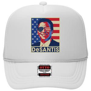 Ron DeSantis Hope Poster Vote For Republican President 2024 High Crown Mesh Back Trucker Hat