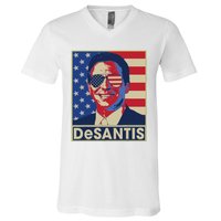 Ron DeSantis Hope Poster Vote For Republican President 2024 V-Neck T-Shirt