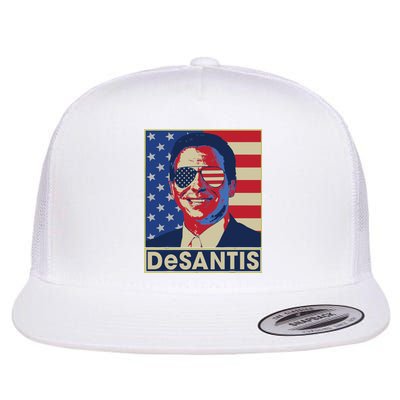 Ron DeSantis Hope Poster Vote For Republican President 2024 Flat Bill Trucker Hat