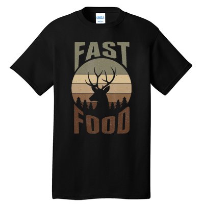 Retro Deer Hunting Fast Food Funny Gift For Hunters Tall T-Shirt