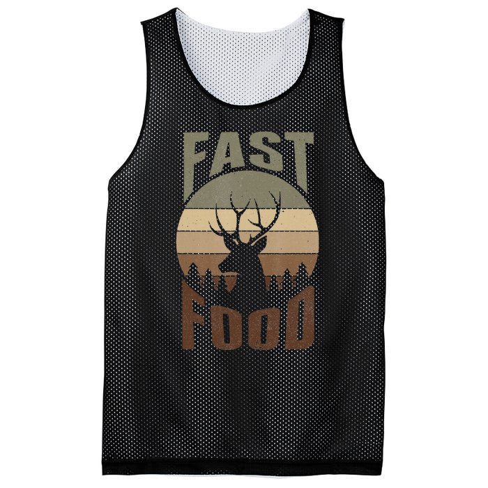 Retro Deer Hunting Fast Food Funny Gift For Hunters Mesh Reversible Basketball Jersey Tank