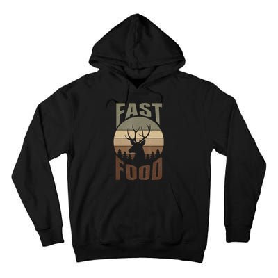 Retro Deer Hunting Fast Food Funny Gift For Hunters Tall Hoodie