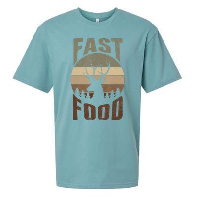 Retro Deer Hunting Fast Food Funny Gift For Hunters Sueded Cloud Jersey T-Shirt