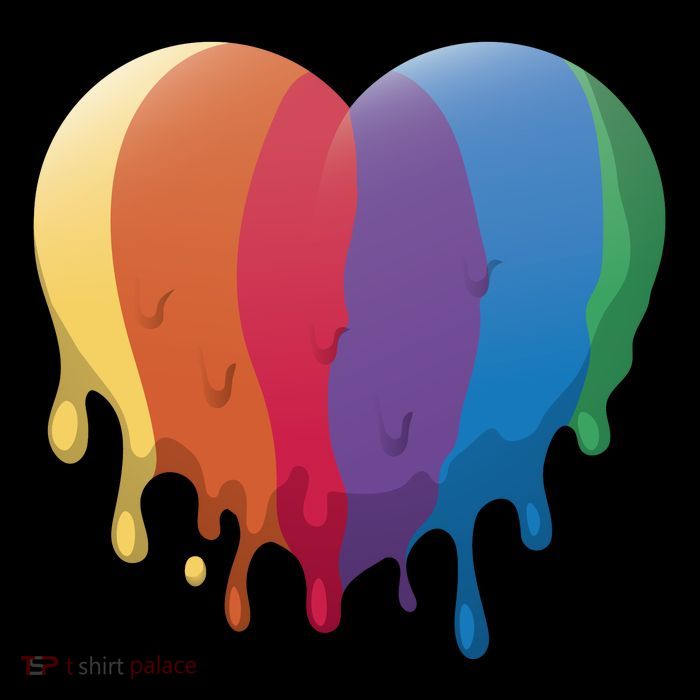 Rainbow Dripping Heart Stripe Pom Pom Beanie