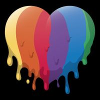 Rainbow Dripping Heart Backpack
