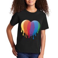 Rainbow Dripping Heart Kids T-Shirt