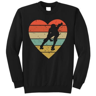 Roller Derby Heart Retro Skater Player Sweatshirt