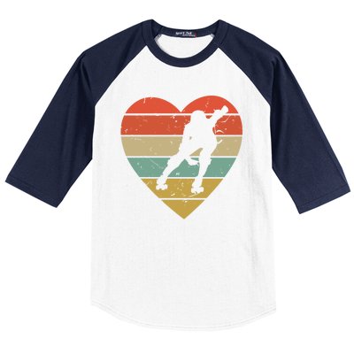 Roller Derby Heart Retro Skater Player Baseball Sleeve Shirt