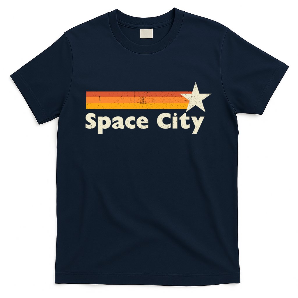 Retro Distressed Houston Baseball Space City T-Shirt