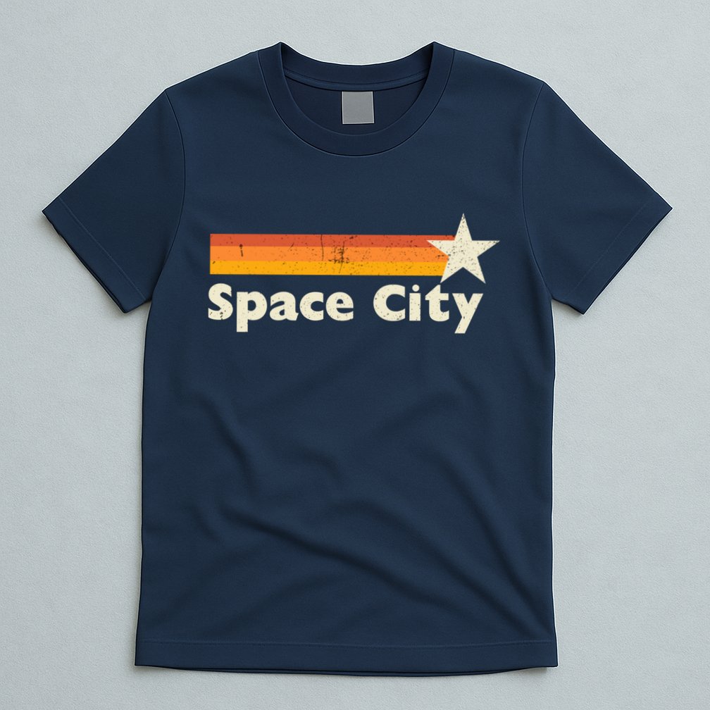 Retro Distressed Houston Baseball Space City T-Shirt