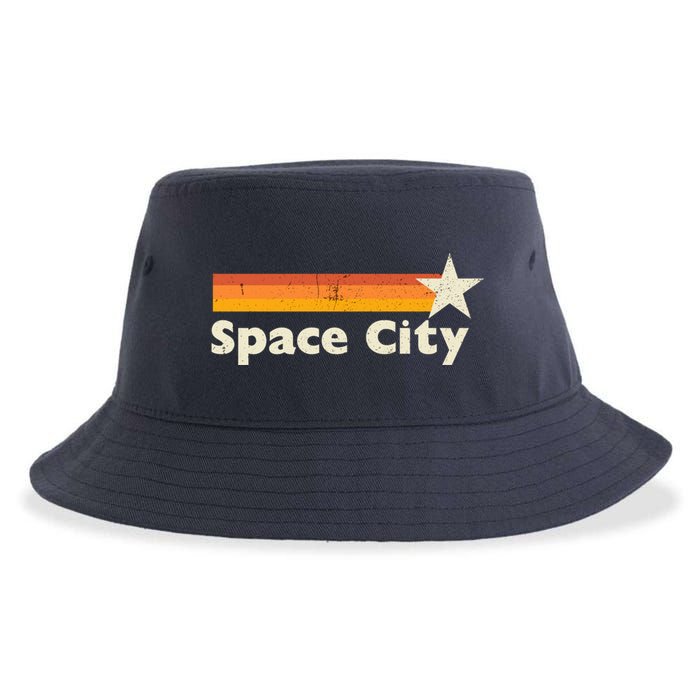 Retro Distressed Houston Baseball Space City Sustainable Bucket Hat