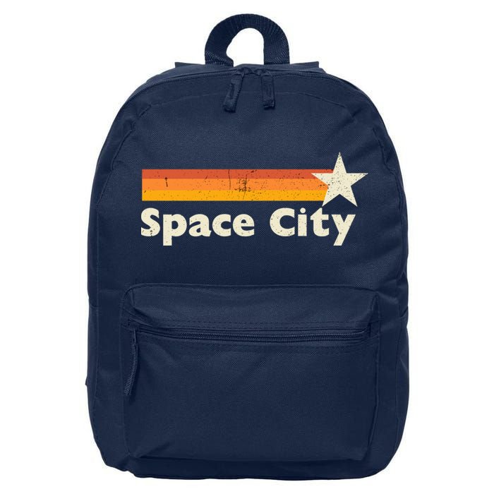 Retro Distressed Houston Baseball Space City 16 in Basic Backpack