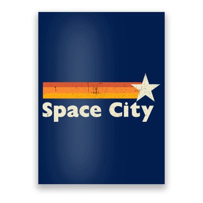 Retro Distressed Houston Baseball Space City Poster