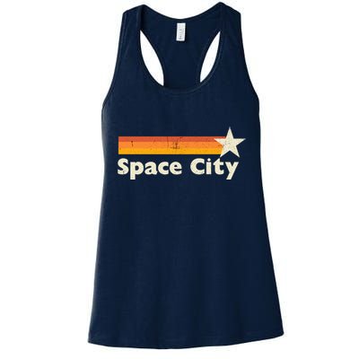 Retro Distressed Houston Baseball Space City Womens Tank Top