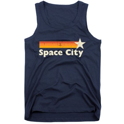 Retro Distressed Houston Baseball Space City Tank Top