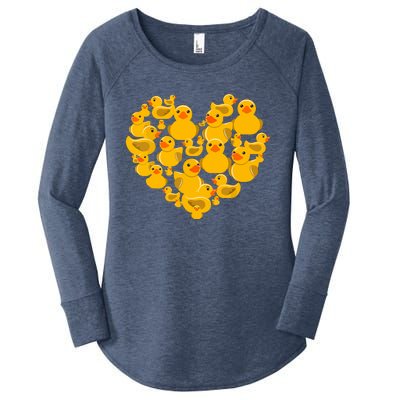 Rubber Duck Heart Valentine Day As Family Women's Perfect Tri Tunic Long Sleeve Shirt