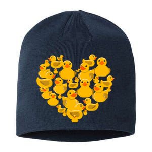 Rubber Duck Heart Valentine Day As Family Sustainable Beanie