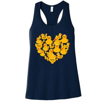 Rubber Duck Heart Valentine Day As Family Women's Racerback Tank