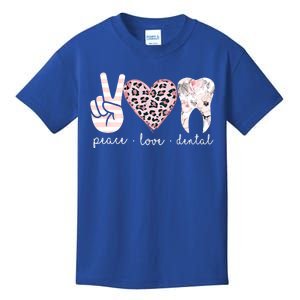 Rdh Dental Hygiene Dental Assistant Peace Love Dental Cute Funny Gift Kids T-Shirt