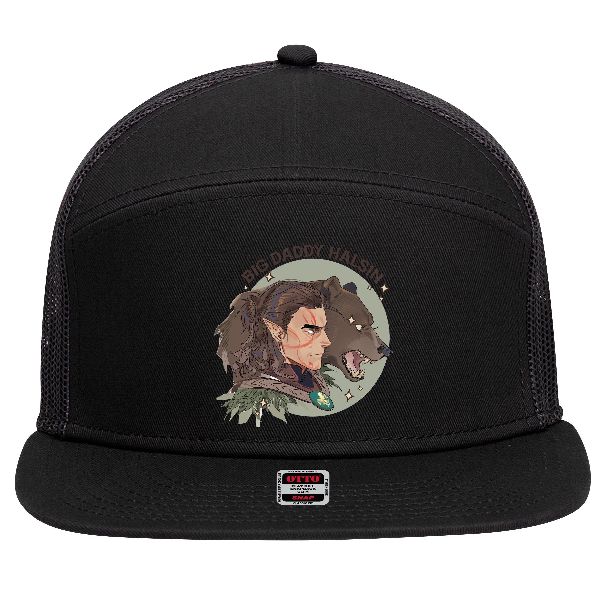 Retro Daddy Halsin The Druid Halsin Video Games BaldurS Gate 3 7 Panel Mesh Trucker Snapback Hat