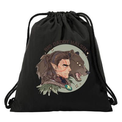 Retro Daddy Halsin The Druid Halsin Video Games BaldurS Gate 3 Drawstring Bag