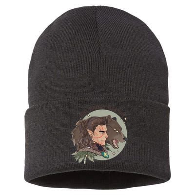 Retro Daddy Halsin The Druid Halsin Video Games BaldurS Gate 3 Sustainable Knit Beanie