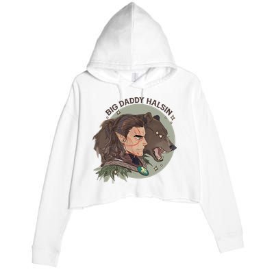 Retro Daddy Halsin The Druid Halsin Video Games BaldurS Gate 3 Crop Fleece Hoodie