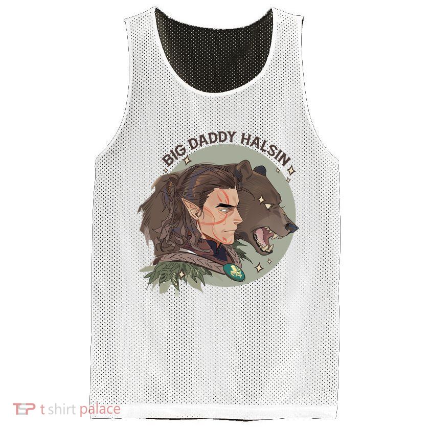Retro Daddy Halsin The Druid Halsin Video Games BaldurS Gate 3 Mesh Reversible Basketball Jersey Tank