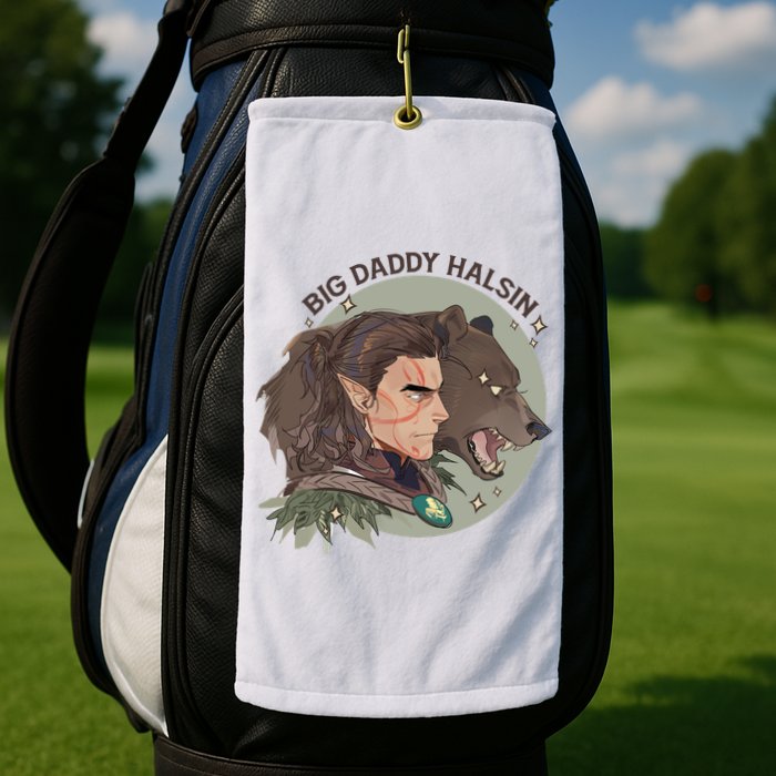Retro Daddy Halsin The Druid Halsin Video Games BaldurS Gate 3 Golf Towel