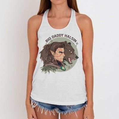 Retro Daddy Halsin The Druid Halsin Video Games BaldurS Gate 3 Women's Knotted Racerback Tank