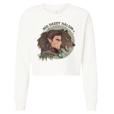 Retro Daddy Halsin The Druid Halsin Video Games BaldurS Gate 3 Cropped Pullover Crew