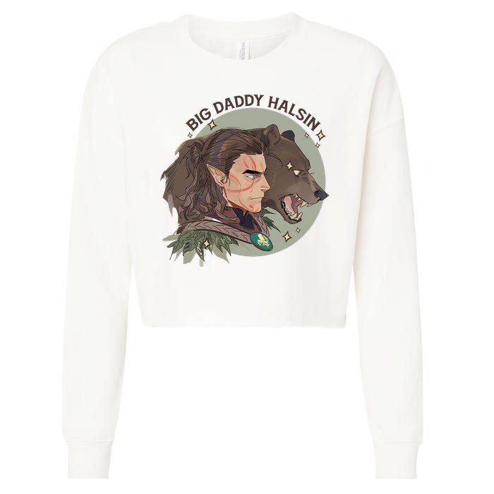 Retro Daddy Halsin The Druid Halsin Video Games BaldurS Gate 3 Cropped Pullover Crew