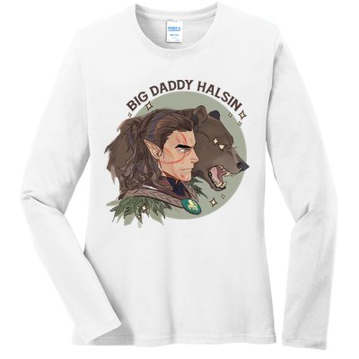 Retro Daddy Halsin The Druid Halsin Video Games BaldurS Gate 3 Ladies Long Sleeve Shirt
