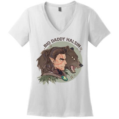 Retro Daddy Halsin The Druid Halsin Video Games BaldurS Gate 3 Women's V-Neck T-Shirt