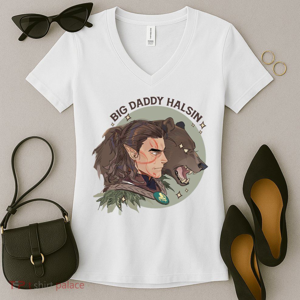 Retro Daddy Halsin The Druid Halsin Video Games BaldurS Gate 3 Women's V-Neck T-Shirt