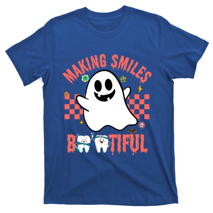 Retro Dental Halloween Making Smiles Bootiful Trick Or Th Funny Gift T-Shirt