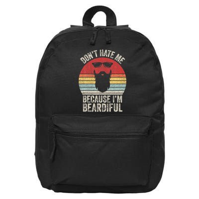 Retro Don't Hate Me Because I'm Beardiful Bearded Man 16 in Basic Backpack