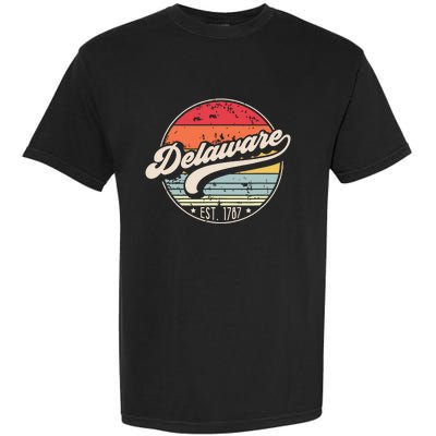 Retro Delaware Home State De Cool 70s Style Sunset Garment-Dyed Heavyweight T-Shirt