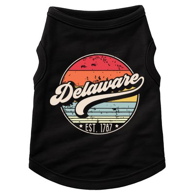 Retro Delaware Home State De Cool 70s Style Sunset Doggie Tank