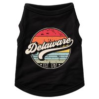 Retro Delaware Home State De Cool 70s Style Sunset Doggie Tank