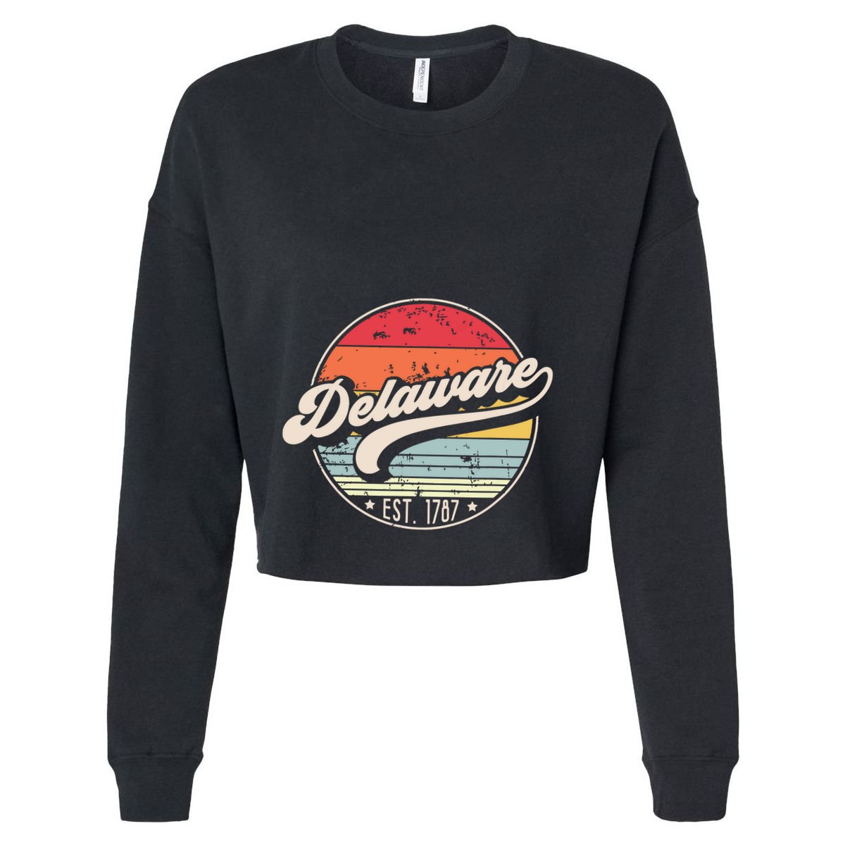 Retro Delaware Home State De Cool 70s Style Sunset Hoodie