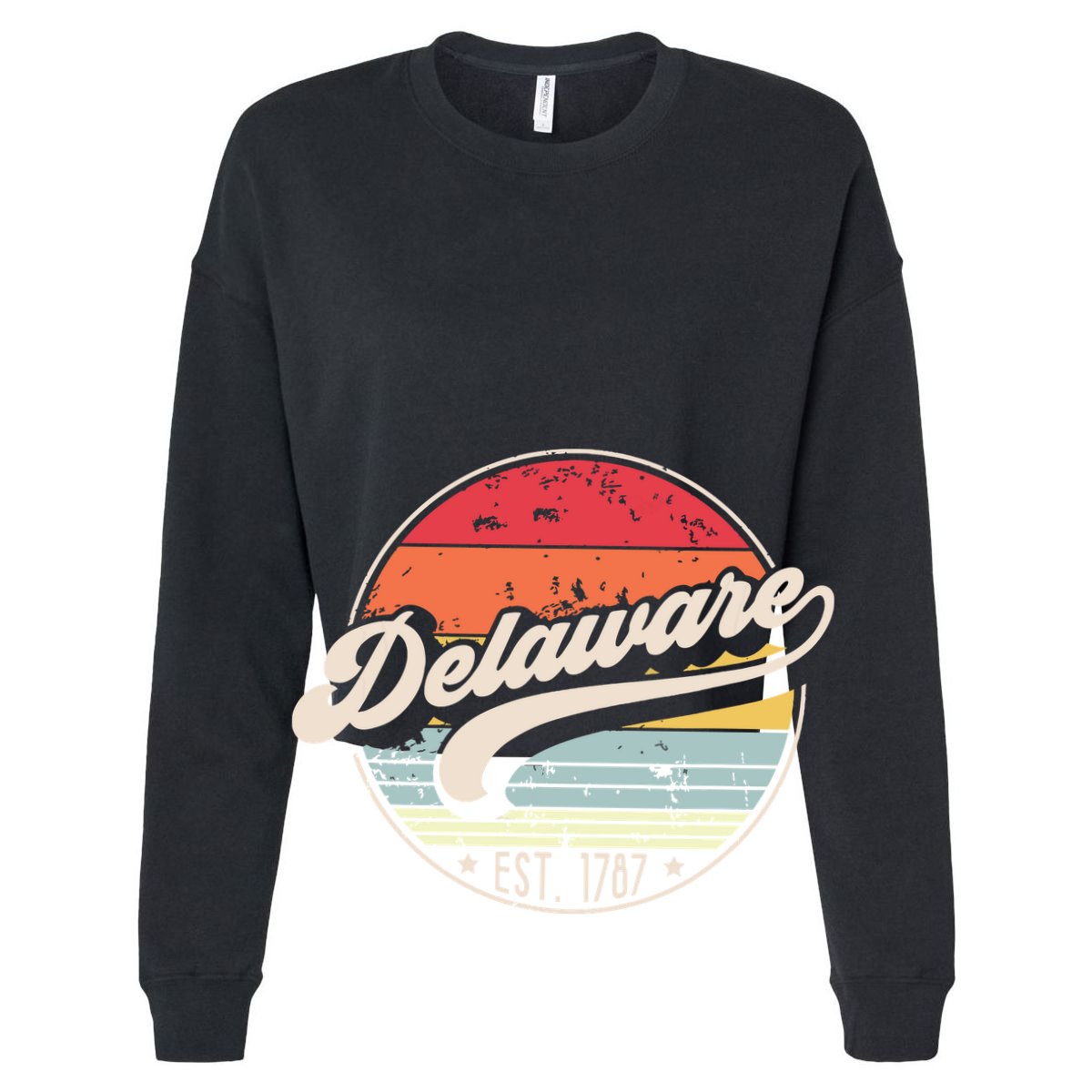 Retro Delaware Home State De Cool 70s Style Sunset Hoodie